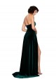Low Back Dark Green A-Line Sweetheart Sweep Train Semi Formal Evening Dress Canada Online