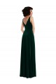 V-Back Dark Green A-Line V-Neck Long Evening Gown Canada Online