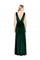 V-Back Dark Green A-Line V-Neck Long Evening Dress Canada Online