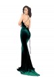 Open Back Dark Green Mermaid High Neck Sweep Train Formal Evening Dress Canada Online