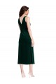 V-Back Dark Green Sheath Cowl Neck Midi Length Evening Dress Canada Online