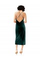 Open Back Dark Green Sheath Cowl Neck Midi Length Formal Dress Canada Online