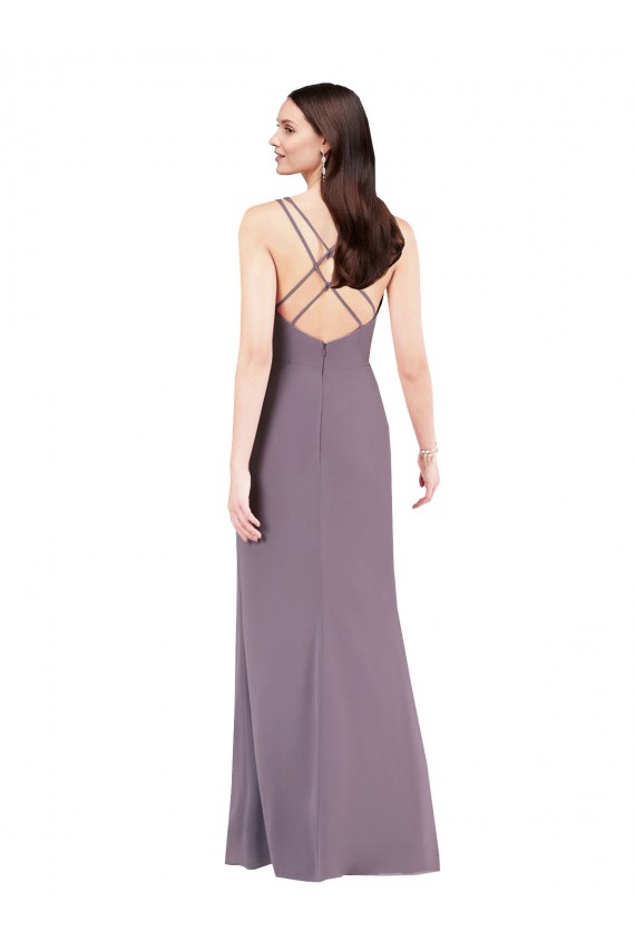 Open Back Dark Lavender Column Sweetheart Long Formal Evening Dress Canada Online