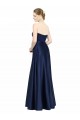 Low Back Dark Navy A-Line Sweetheart Long Black Tie Evening Dress Canada Online