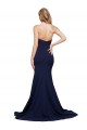 Low Back Dark Navy A-Line Sweetheart Sweep Train Formal Evening Gown Canada Online