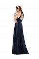Keyhole Back Dark Navy A-Line V-Neck Long Formal Evening Dress Canada Online