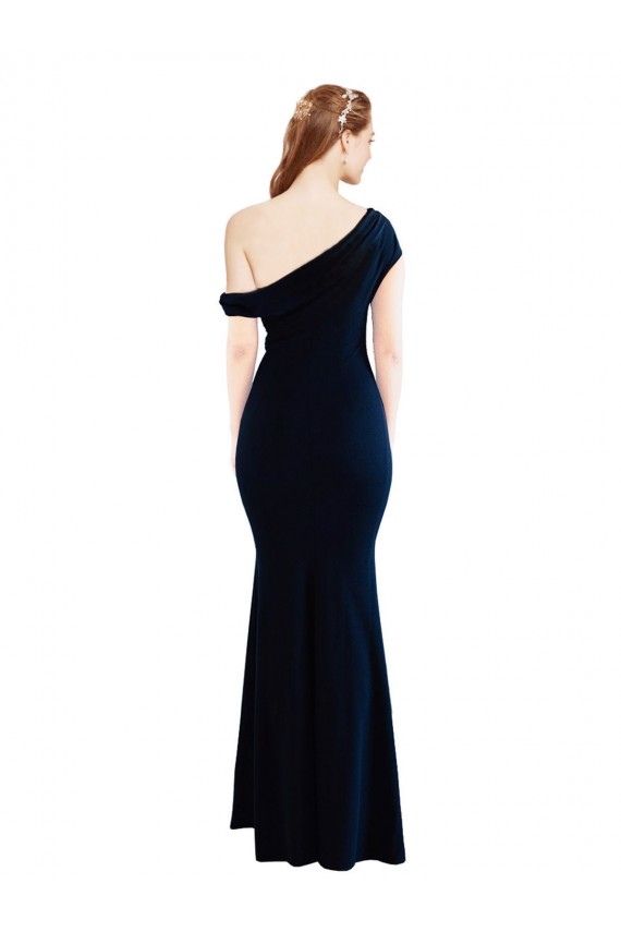 Dark Navy Mermaid One Shoulder Long Formal Evening Dress Canada Online