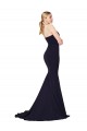 Dark Navy Mermaid High Neck Sweep Train Formal Evening Dress Canada Online