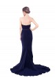 Low Back Dark Navy Mermaid Strapless Sweep Train Semi Formal Evening Dress Canada Online