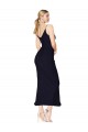 V-Back Dark Navy Mermaid High Neck Knee Length Formal Evening Dress Canada Online