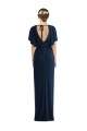 Open Back Dark Navy Sheath Bateau Neck Long Semi Formal Evening Dress Canada Online