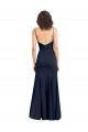 Low Back Dark Navy Sheath Scoop Neck Long Formal Dress Canada Online
