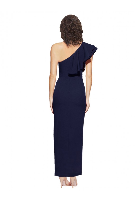 Dark Navy Sheath One Shoulder Long Formal Evening Dress Canada Online
