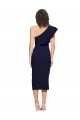 Dark Navy Sheath One Shoulder Midi Length Formal Evening Dress Canada Online