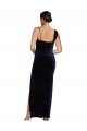 Low Back Dark Navy Sheath Square Neck Long Formal Evening Dress Canada Online