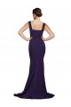 Dark Navy Sheath Square Neck Sweep Train Semi Formal Evening Dress Canada Online