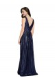 V-Back Dark Navy Sheath V-Neck Long Formal Evening Dress Canada Online