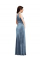 Dusty Blue A-Line Off the Shoulder Long Evening Dress Canada Online