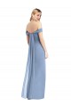 Low Back Dusty Blue Mermaid Off the Shoulder Long Semi Formal Evening Dress Canada Online