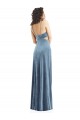 Low Back Dusty Blue Sheath Square Neck Long Formal Evening Dress Canada Online