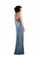 Low Back Dusty Blue Sheath Strapless Long Formal Evening Dress Canada Online