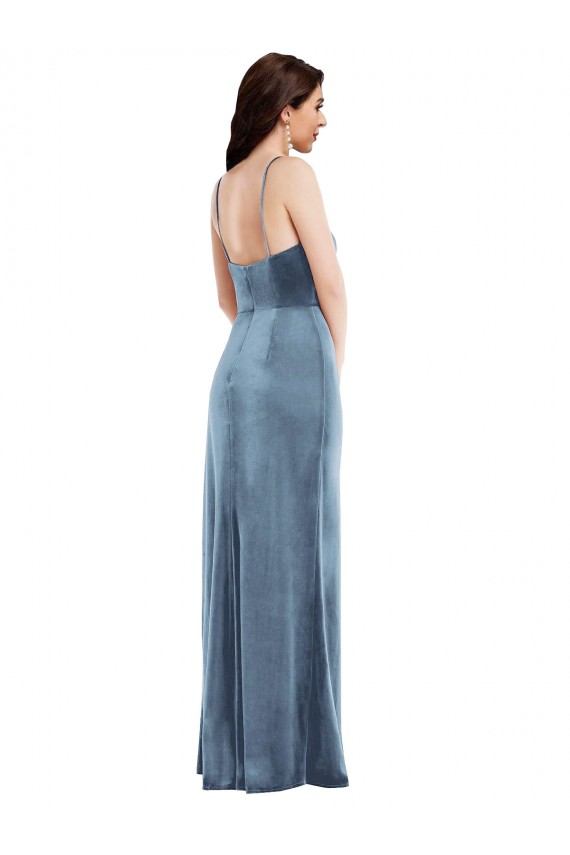 Low Back Dusty Blue Trumpet Sweetheart Long Formal Evening Dress Canada Online