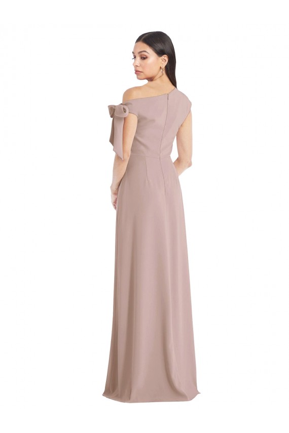 Dusty Pink A-Line Off the Shoulder Long Formal Evening Dress Canada Online