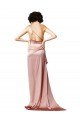 Open Back Dusty Pink A-Line One Shoulder Long Formal Evening Dress Canada Online