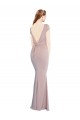 Tie Back Dusty Pink Mermaid Boat Neck Long Formal Evening Dress Canada Online