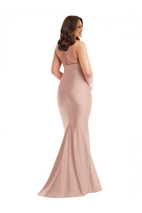 Open Back Dusty Pink Mermaid Halter Neck Long Plus Size Formal Evening Dress Canada Online