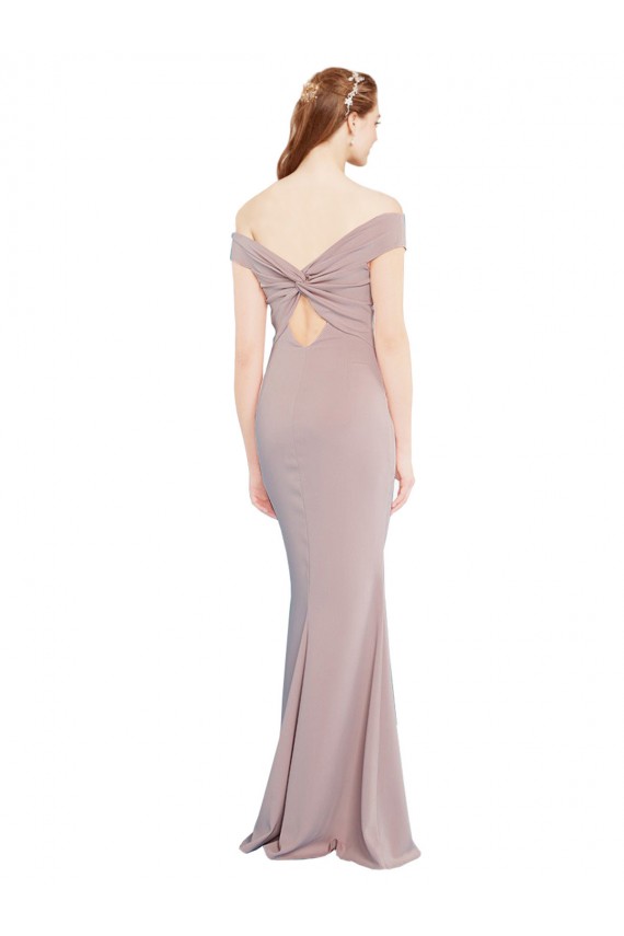 Keyhole Back Dusty Pink Mermaid V-Neck Long Formal Evening Dress Canada Online