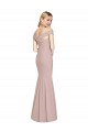 Open Back Dusty Pink Trumpet Off the Shoulder Long Semi Formal Evening Dress Canada Online