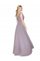 V-Back Dusty Rose A-Line High Neck Long Formal Evening Dress Canada Online