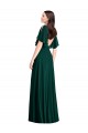 V-Back Ever Green A-Line Bateau Neck Long Semi Formal Evening Dress Canada Online