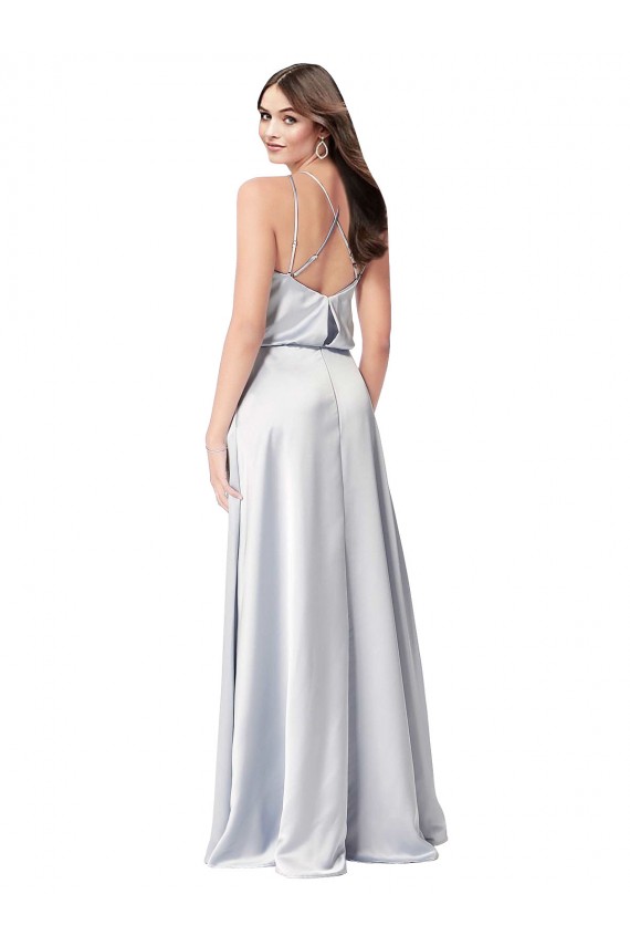 Open Back Fog A-Line Halter Neck Long Formal Evening Dress Canada Online