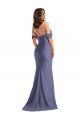 Low Back French Blue Mermaid Off the Shoulder Long Black Tie Plus Size Evening Dress Canada Online