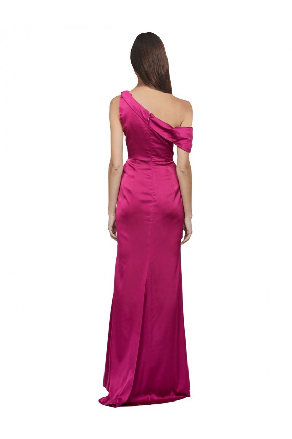Fuchsia A-Line One Shoulder Long Evening Dress Canada Online