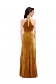 Keyhole Back Gold Trumpet High Neck Long Semi Formal Evening Dress Canada Online
