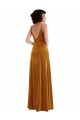 V-Back Gold Trumpet V-Neck Long Semi Formal Evening Dress Canada Online