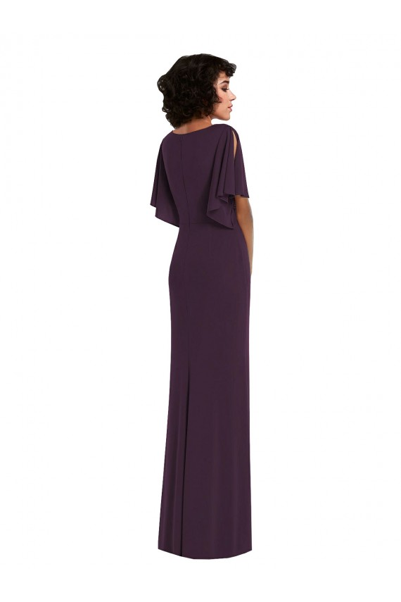Grape Sheath V-Neck Long Formal Evening Dress Canada Online