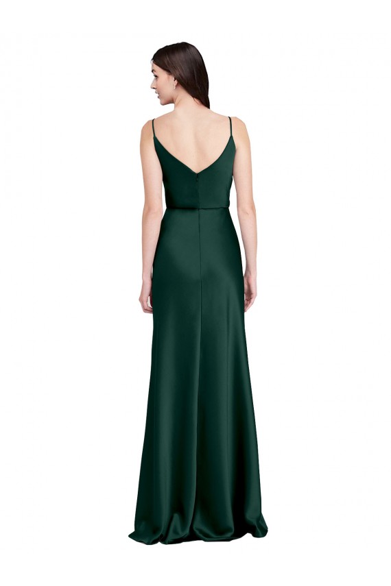 V-Back Hunter Sheath Cowl Neck Long Black Tie Evening Dress Canada Online