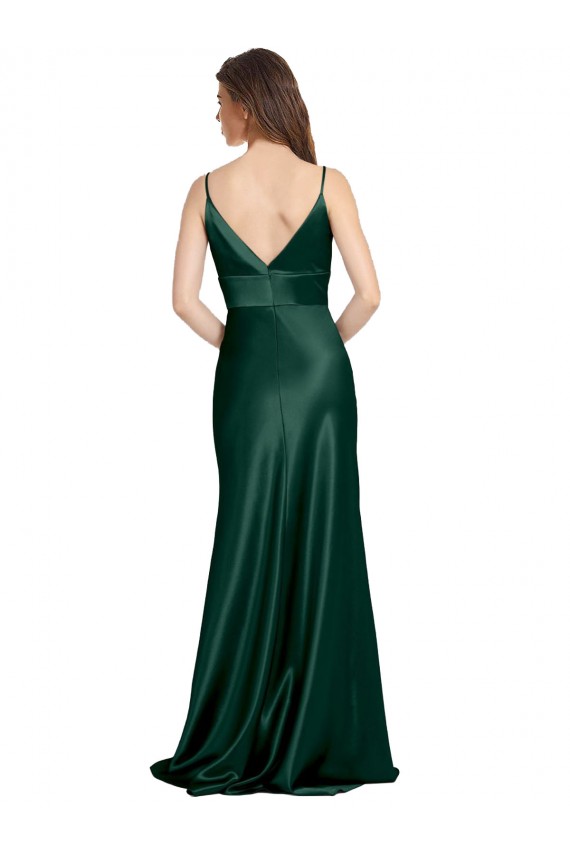 V-Back Hunter Sheath High Neck Long Formal Evening Dress Canada Online