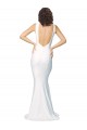 V-Back Ivory Sheath High Neck Long Formal Evening Dress Canada Online