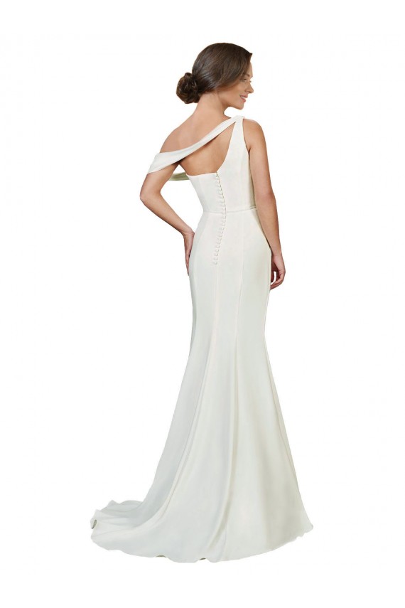 Ivory Sheath One Shoulder Sweep Train Formal Evening Dress Canada Online