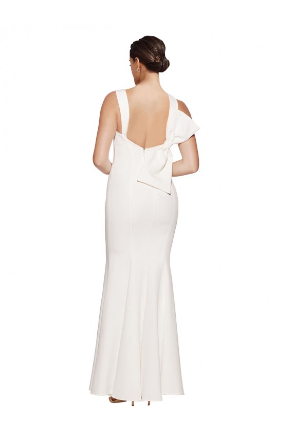 Low Back Ivory Sheath Square Neck Long Formal Evening Dress Canada Online
