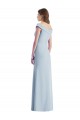 Light Sky Blue A-Line V-Neck Long Black Tie Evening Dress Canada Online