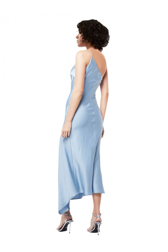 Light Sky Blue A-Line One Shoulder Midi Length Formal Evening Dress Canada Online