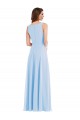 Light Sky Blue A-Line V-Neck Long Semi Formal Evening Dress Canada Online