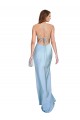 Open Back Light Sky Blue Sheath Cowl Neck Long Formal Evening Dress Canada Online