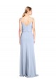 V-Back Light Sky Blue Sheath High Neck Long Formal Dress Canada Online